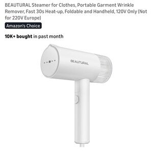 BEAUTURAL White Portable Garment Steamer